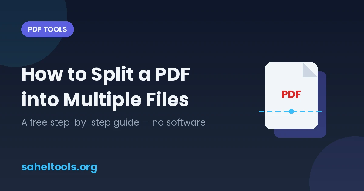 داة تقسيم ملف PDF إلى عدة ملفات منفصلة أونلاين