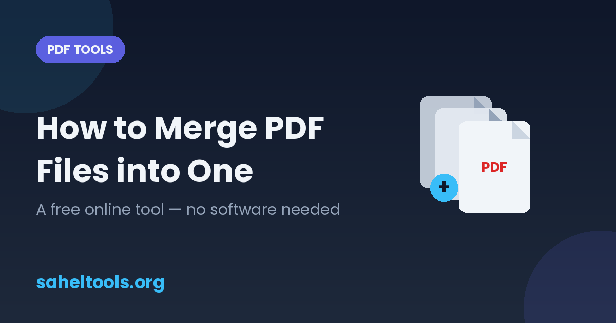 شاشة أداة دمج ملفات PDF في موقع سهل توضح رفع عدة ملفات وترتيبها